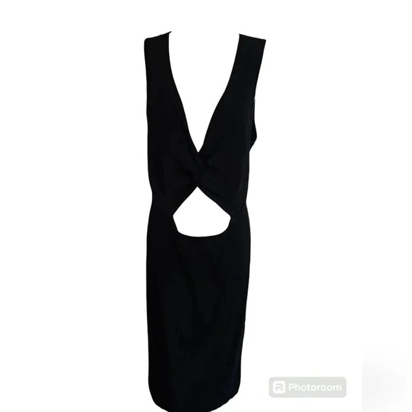 Say What? XL Y2K Ribbed Cutout Tank Midi Dress Goth Grunge Edgy - Picture 2 of 8